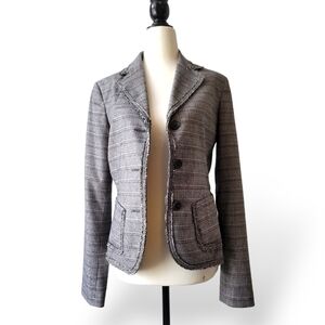 Alysi  glen plaid  raw trim houndstooth